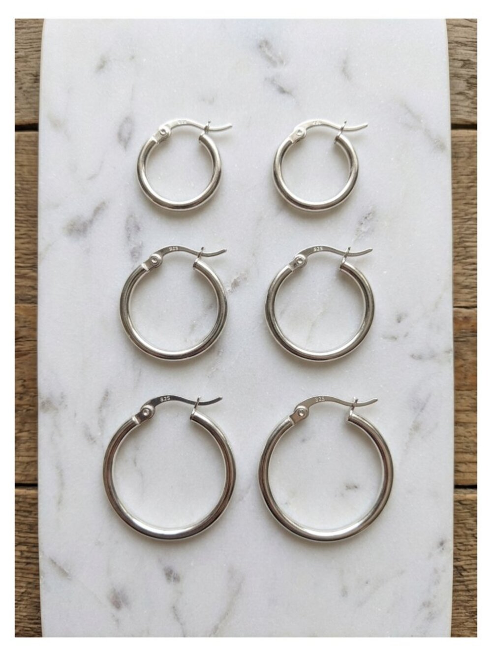 925 Sterling Silver Hoop Earrings White Gold Plated Small Hoops for Women